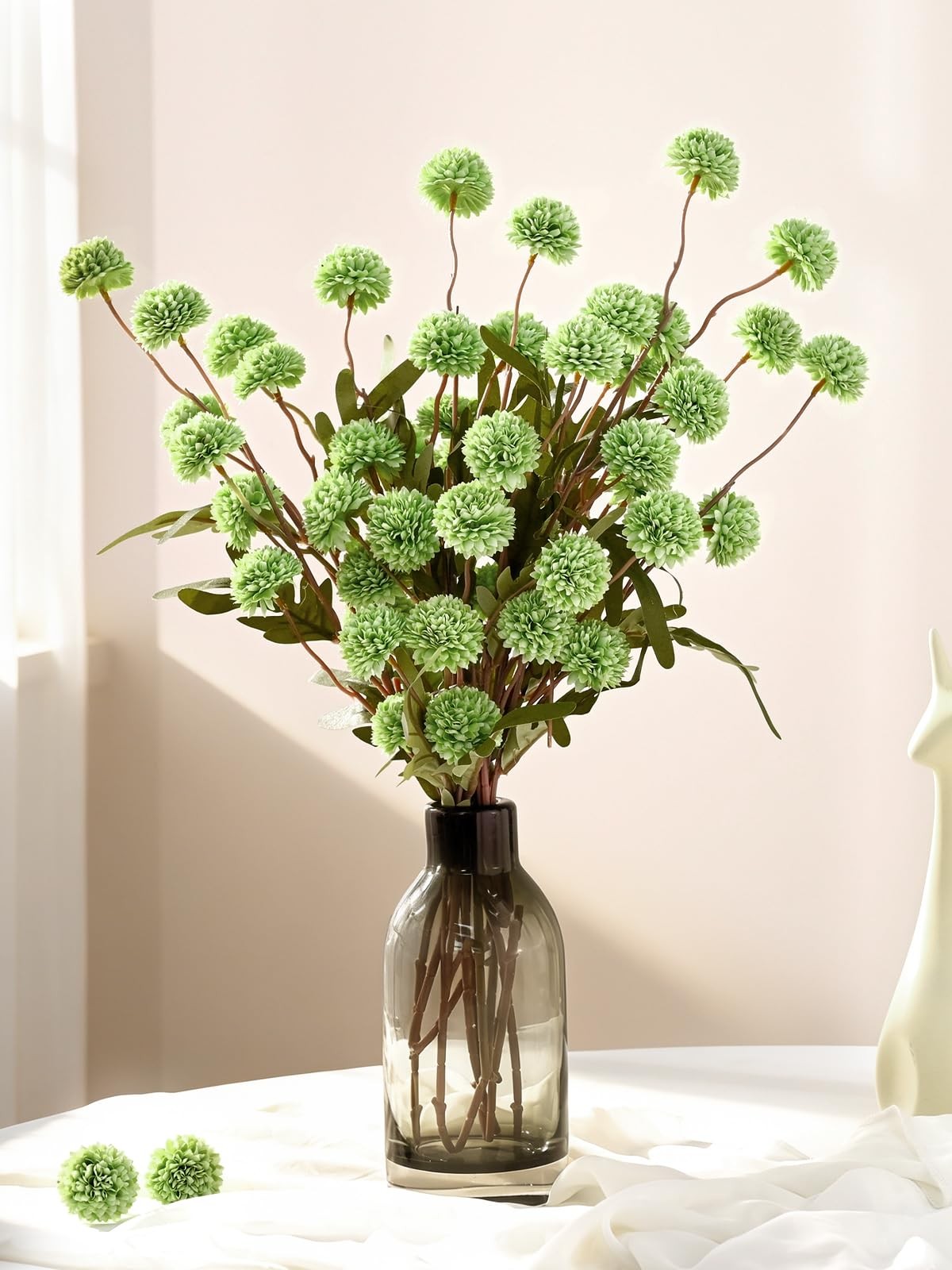 10pcs Fake Flowers, Artificial Pompon Mums , Bulk Faux Chrysanthemums Flowers…