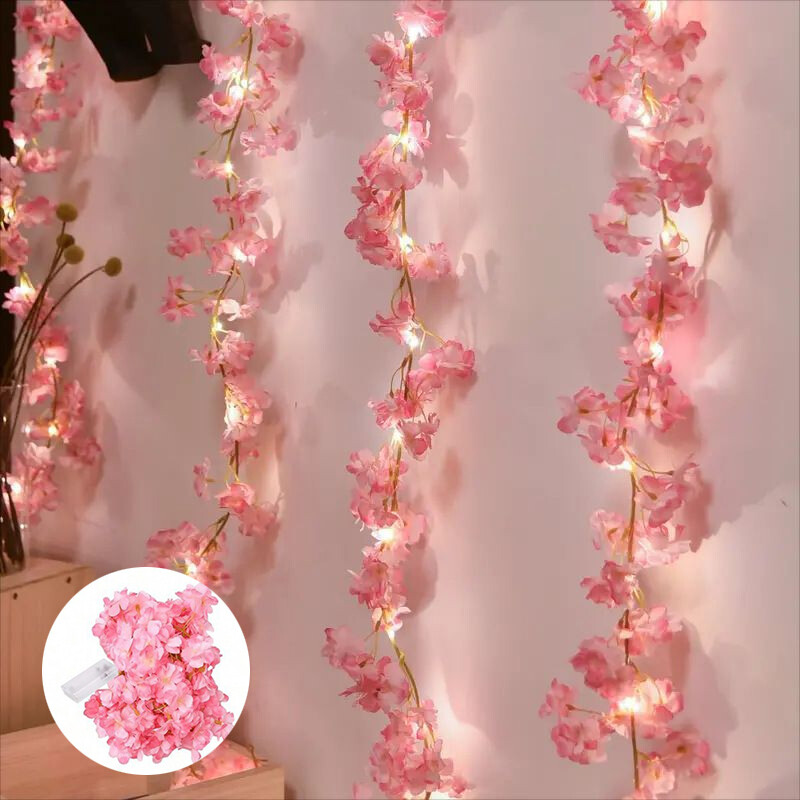 2M Cherry Blossom Light String Garland 20LED Fairy Lights Home Decro Waterproof