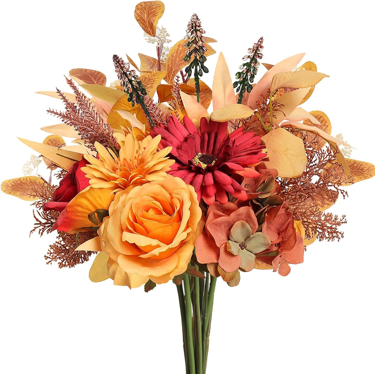 Silk Flower Bouquet Artificial Arrangement, Wedding Rustic Centerpiece Decor