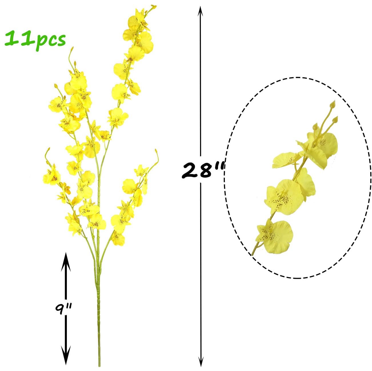 Artificial Flowers Orchids Silk Fake Flowers In Bulk 11 Pcs each 28ย For Weddi