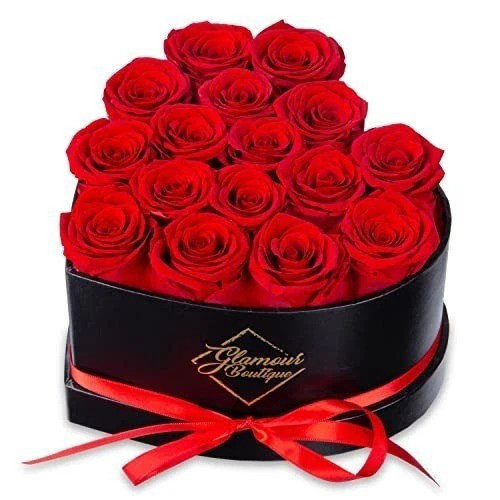 Preserved Red Roses Heart Box: Lasting Love Gift for Birthdays or Anniversaries