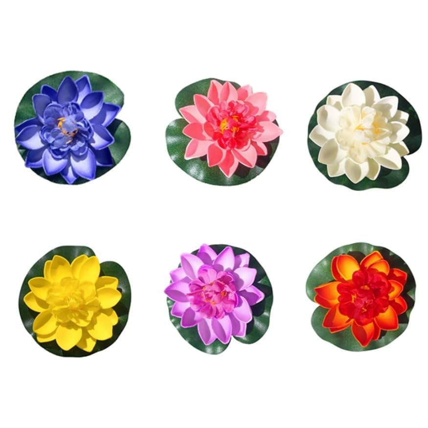 Large Floating Lotus Flowers Realistic Faux Flowers with Artificial Lily Pads