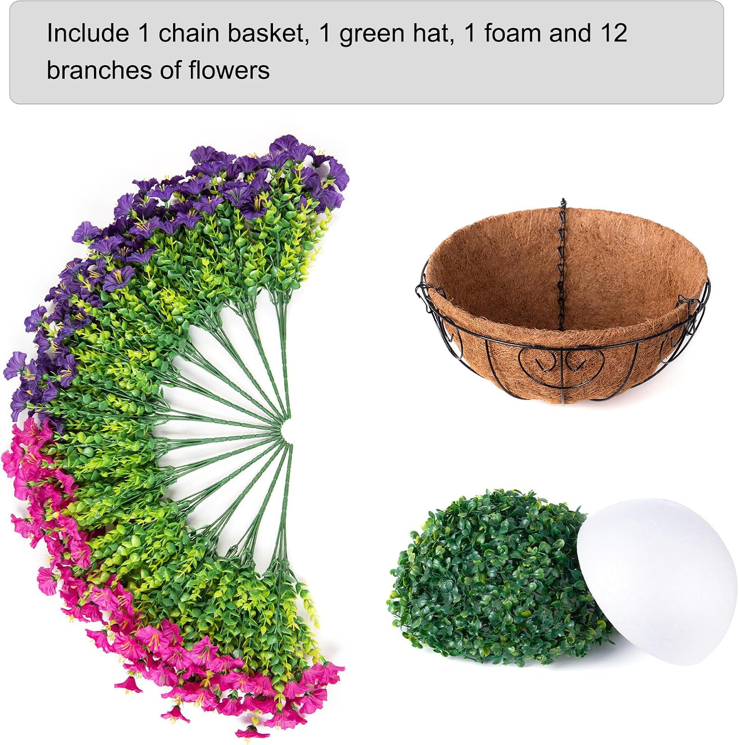 UV Resistant Faux Morning Glory Hanging Flowers for Outdoor Decor