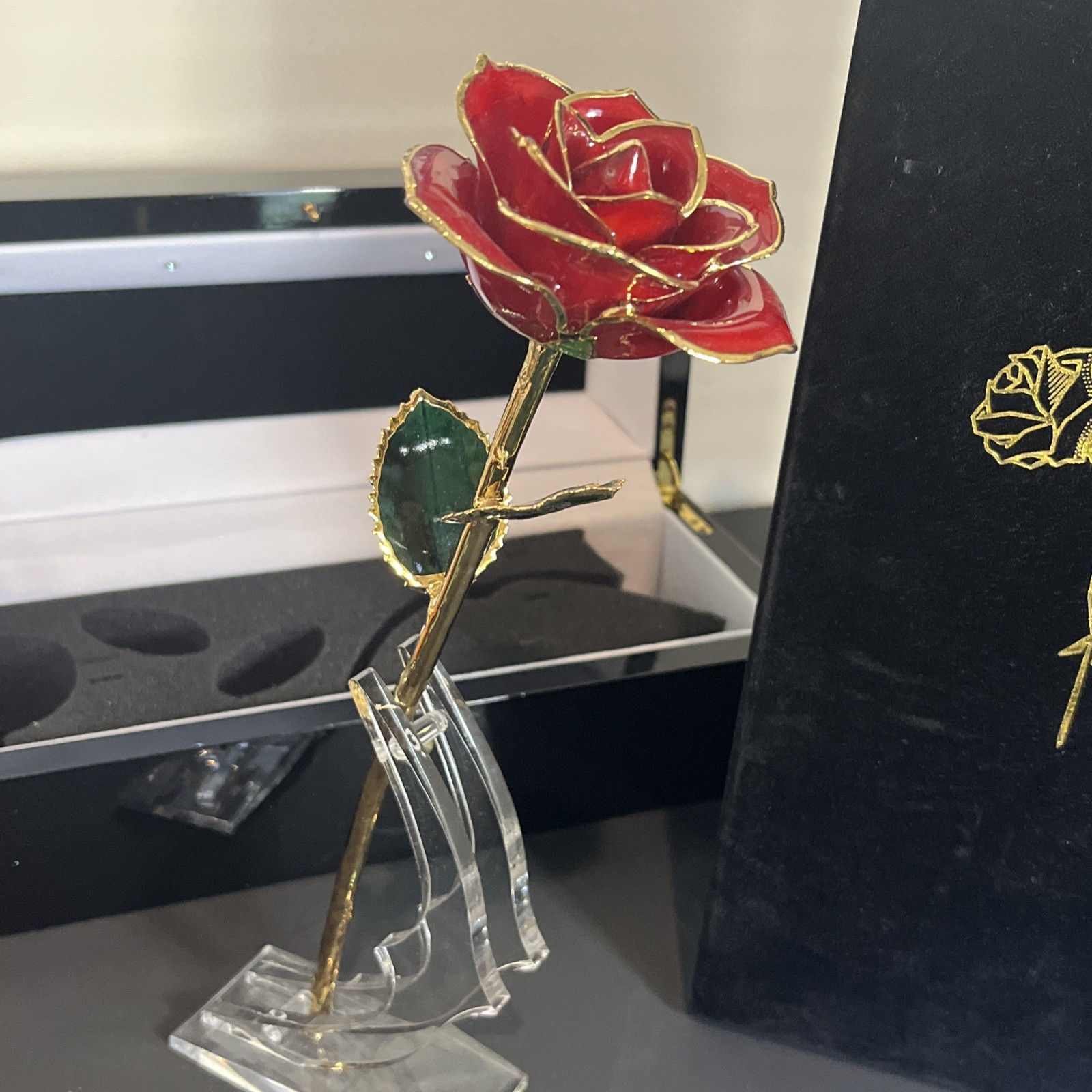 Erternal Rose Eternal Love 24k Gold Dipped Real Rose With Lighted Hard Case 11.5