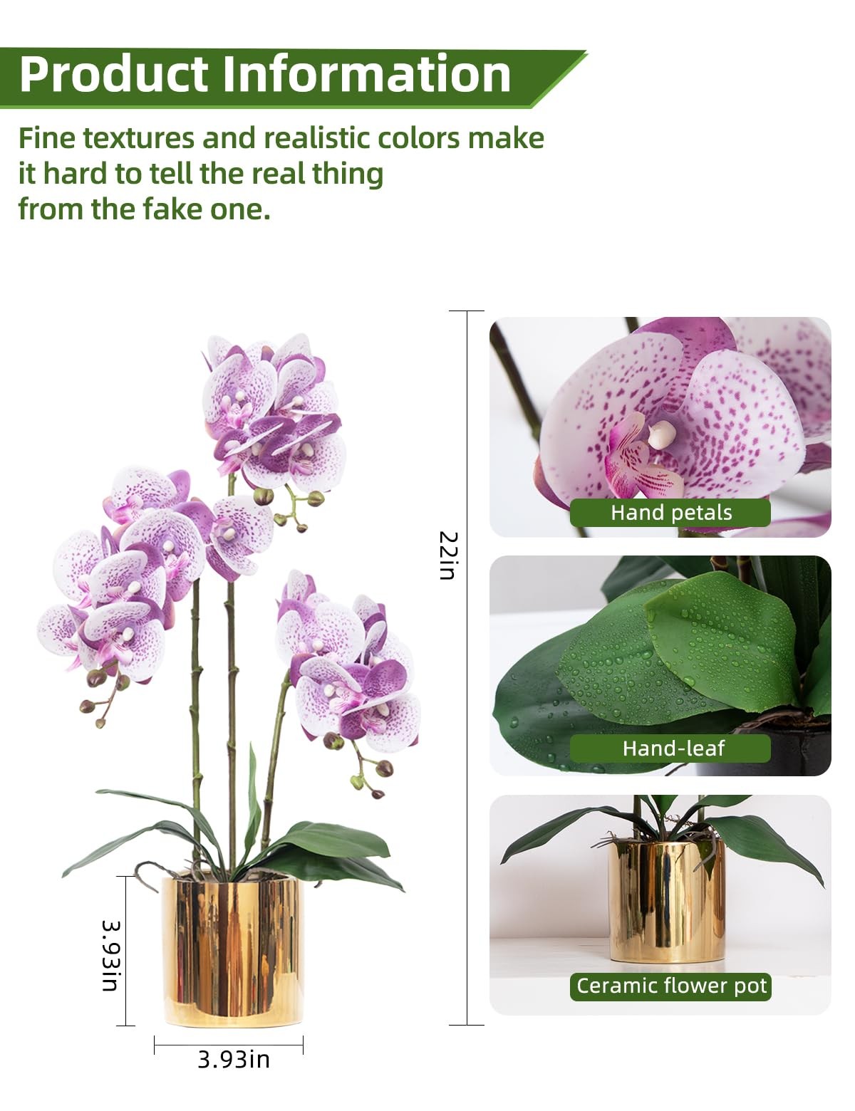 Artificial Orchid Flowers Set Fake Phalaenopsis Flower Faux Butterfly Orchid …