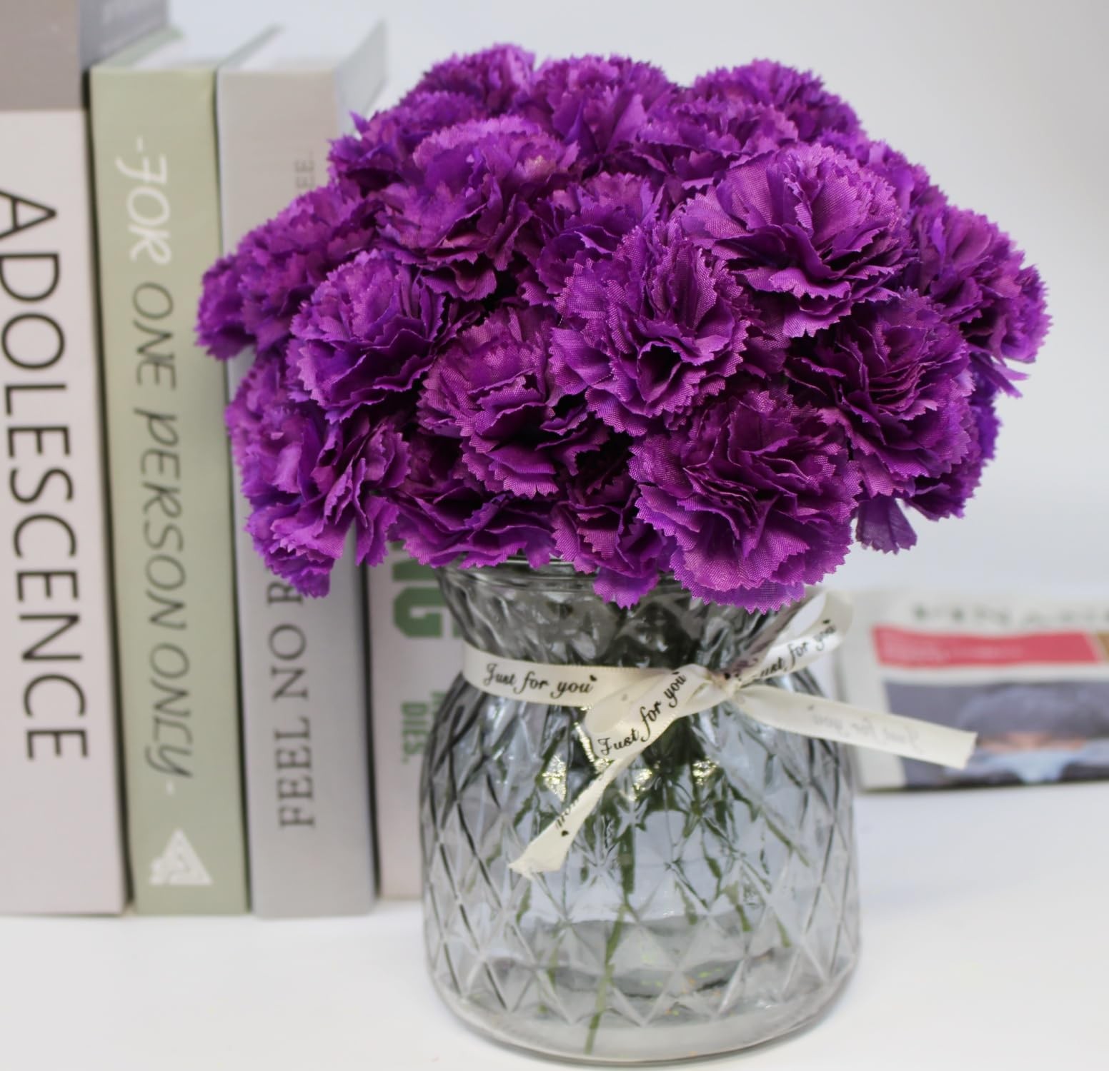 Artificial Marigold Flowers, 100Pcs Marigold Faux Flowers, Purple Flower Fake…