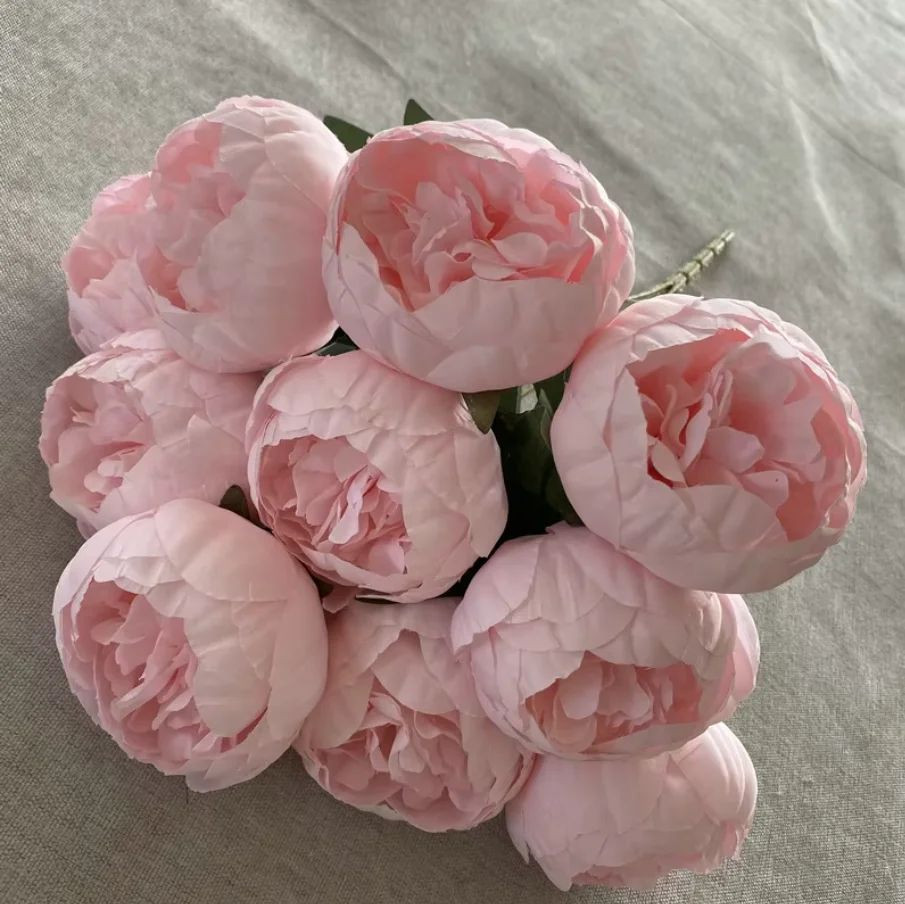 10 Heads Silk Peony Artificial Flowers Bouquet | Large Peonies Valentines Decors
