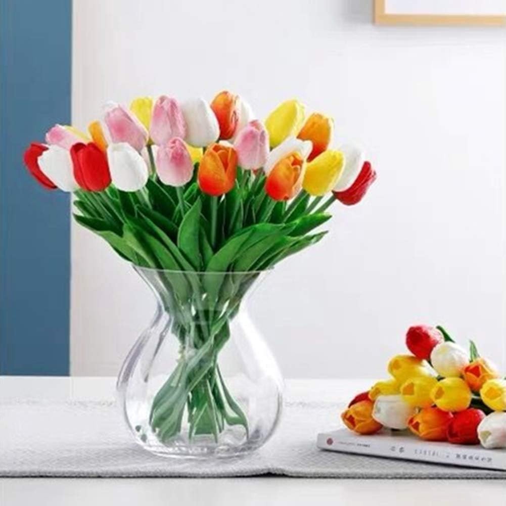 Dust Resistant Realistic 12 Pcs Artificial Tulips – Timeless Home Arrangement