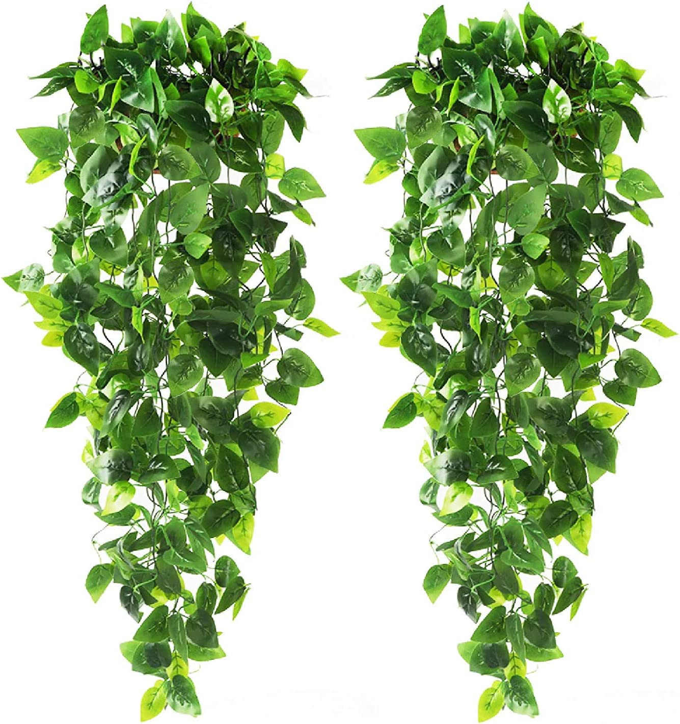 2Pcs Fake Hanging Plants 3.6Ft Fake Ivy Vine Artificial Ivy Leaves Wedding Wall