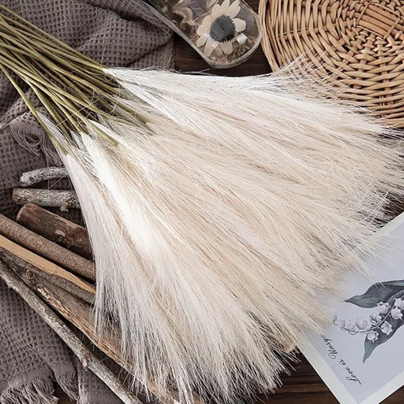 10pcs Artificial Reed Bouquet 49cm Bohemian Faux Wind Flowers Decor – NEW