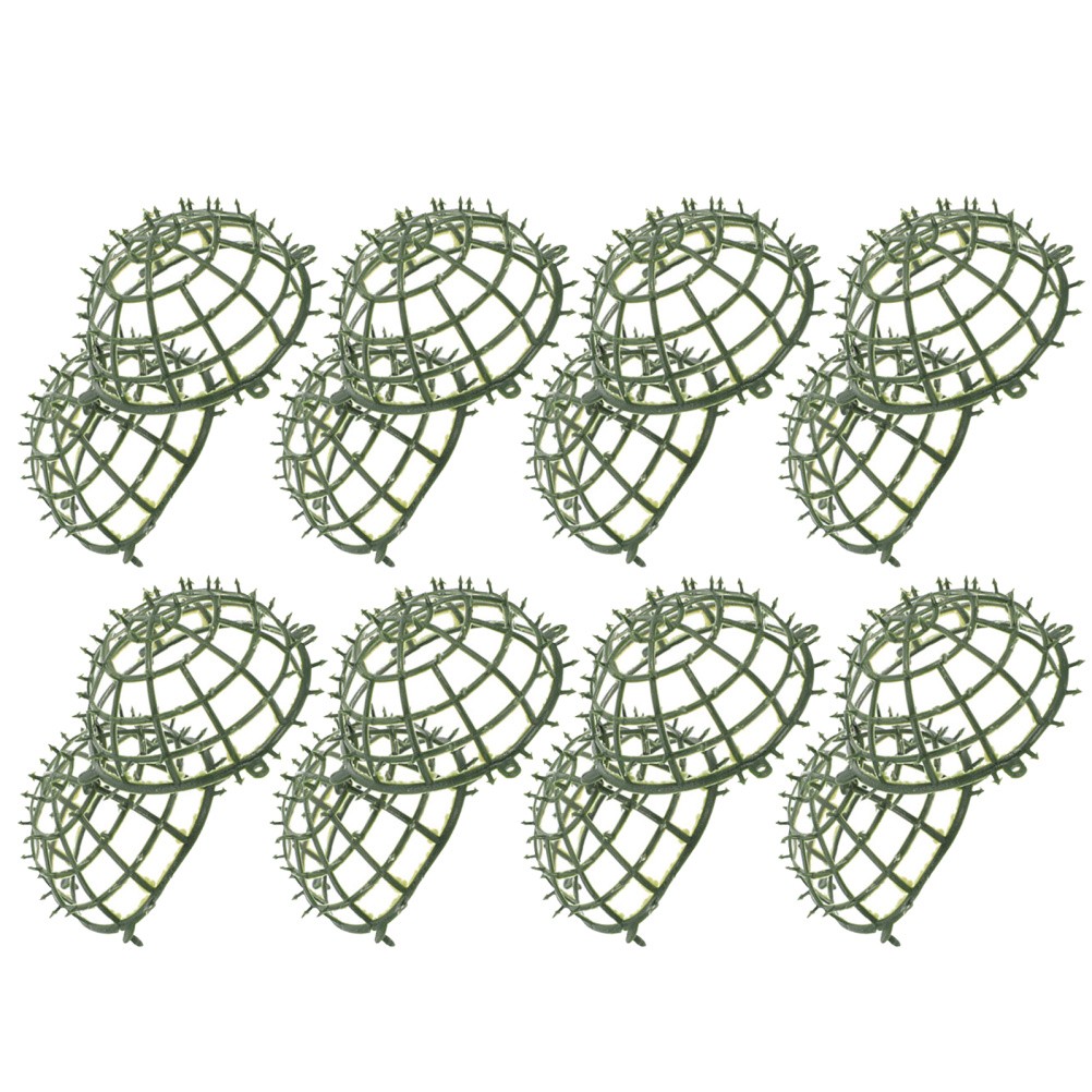 8 Pcs Plastic Flower Arrangement Holder Ball Stand Faux Plant Support Cage