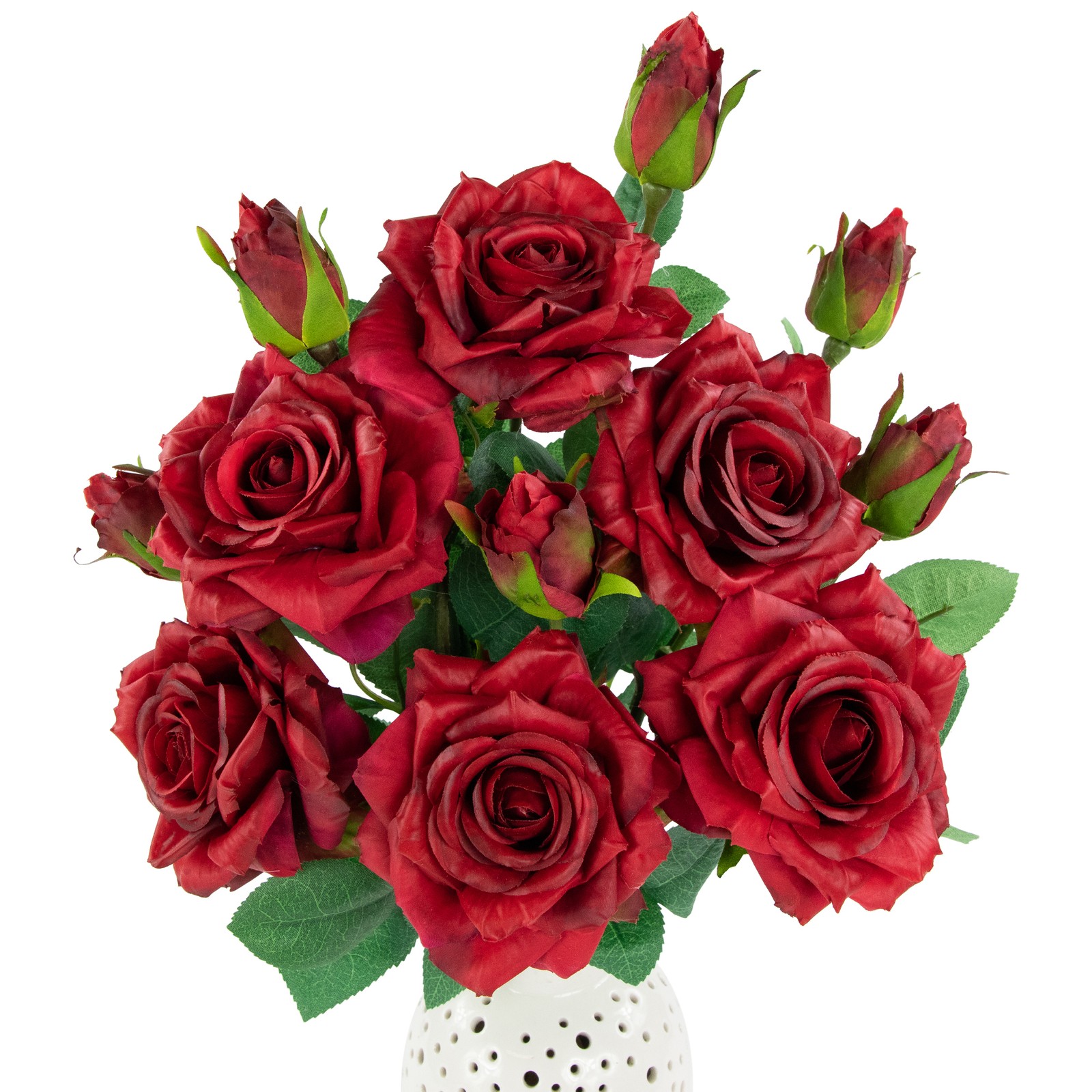Northlight Real Touch™ Red Artificial Rose Stems, Set of 6 – 19″
