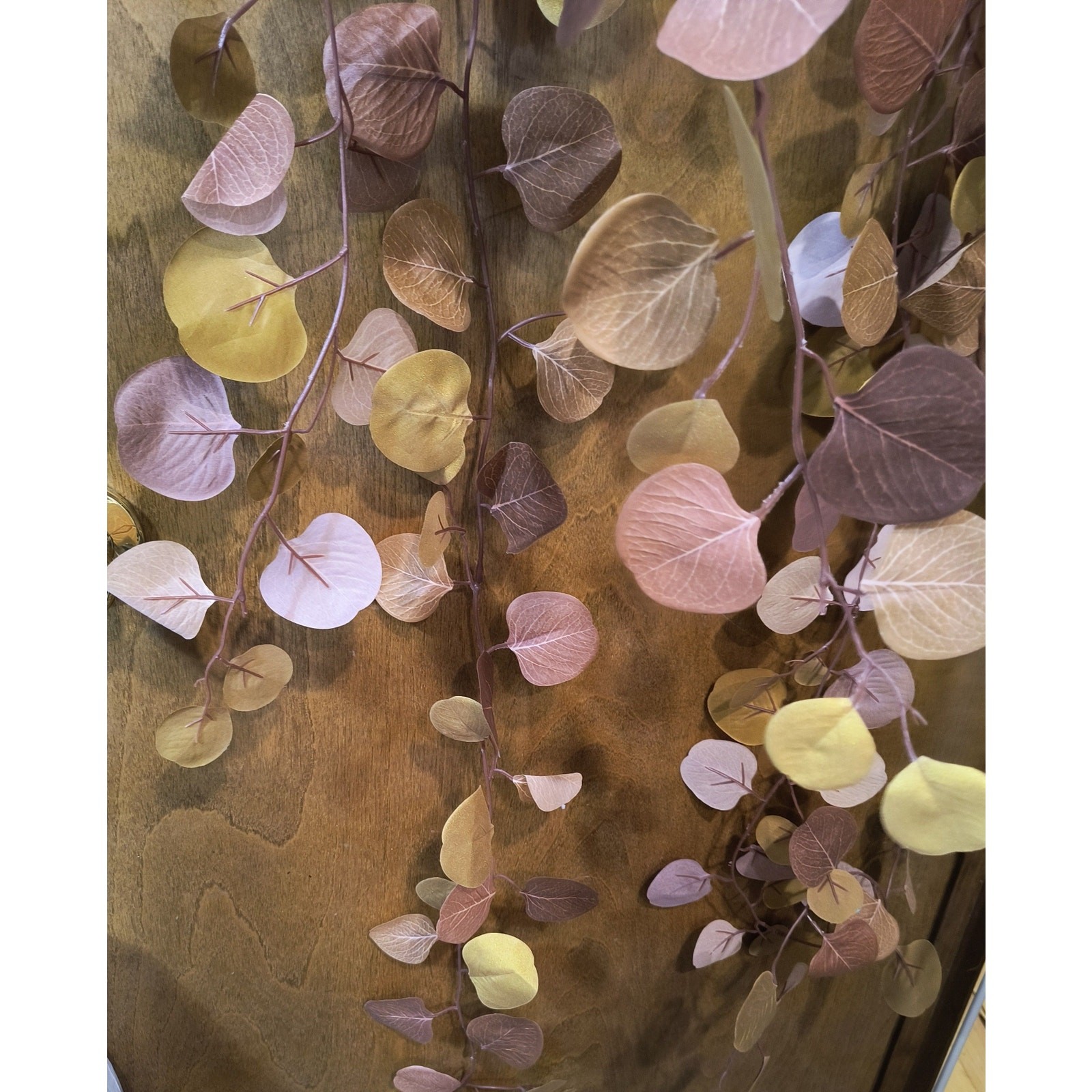 1015. Six Strands of Leaf Garlands Rose Gold Mustard