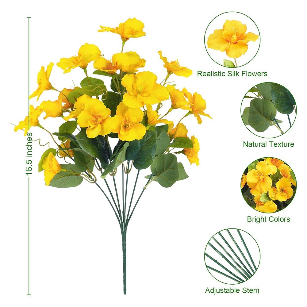 8 Bundles 16 5in Artificial Hibiscus Flowers for Indoor Outdoor For Decor