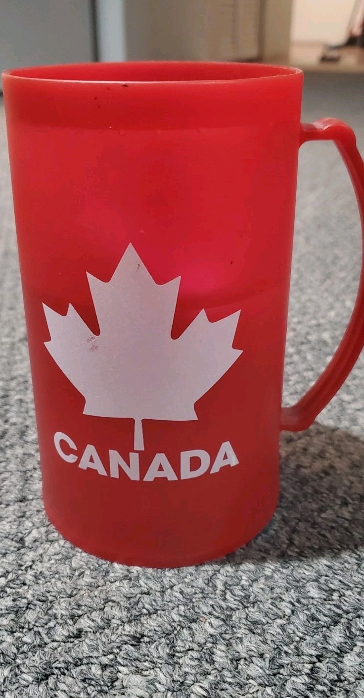 Artificial Cup With Canada Flag Logo