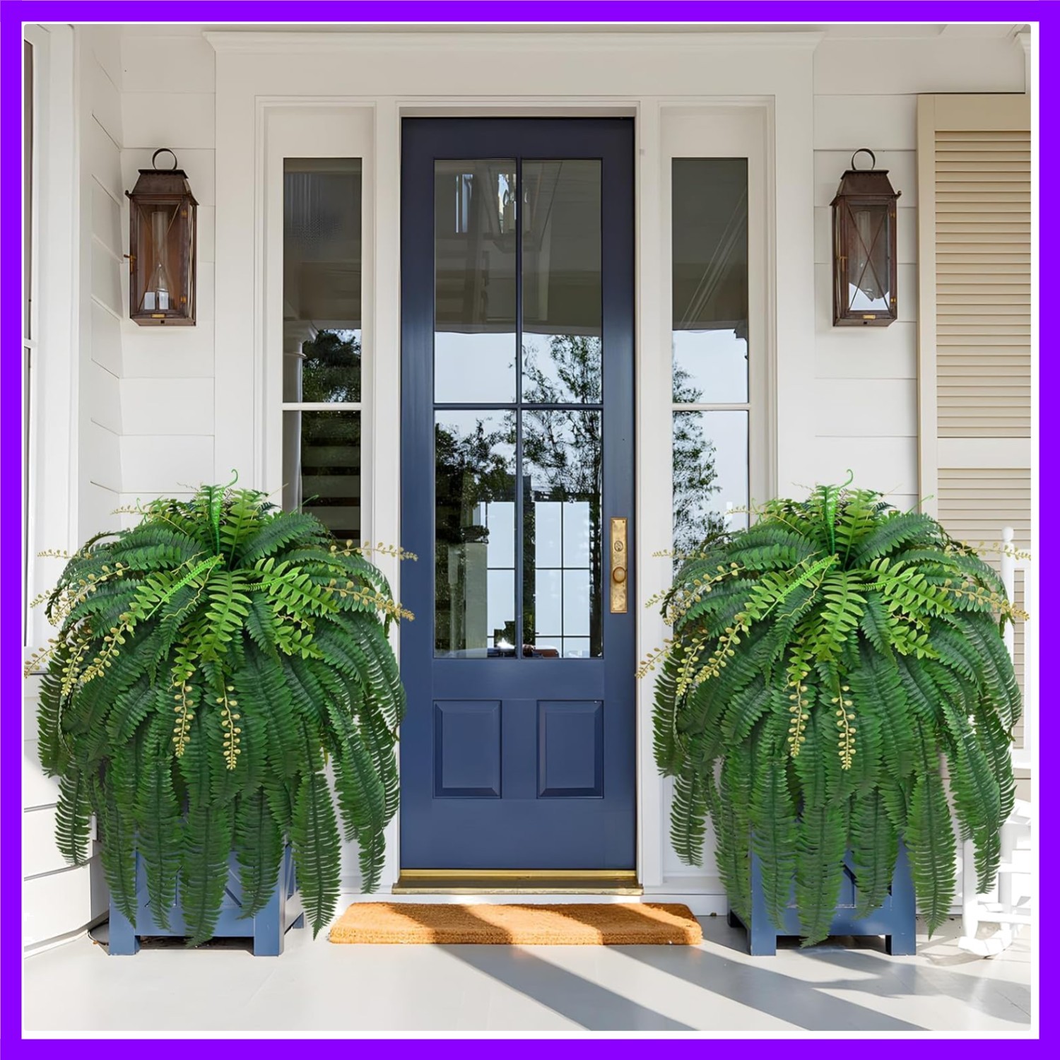2 Pcs 67″ Fake Ferns Large Artificial Plants Outdoor, Artificial Ferns for Outdo