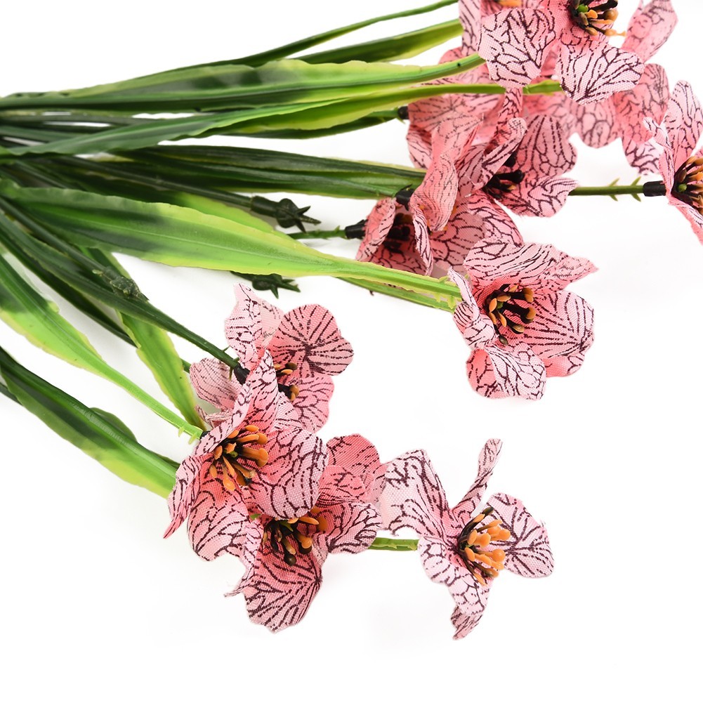 1 Bunch Of Artificial Flowers For Outdoors Five Branches 6 Colors 5 Spring Grass