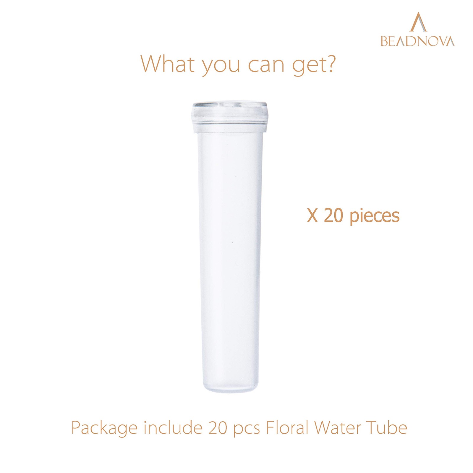 BEADNOVA Floral Water Tubes 2.8 Inch Plastic Water Tubes for Floral Flower Vials