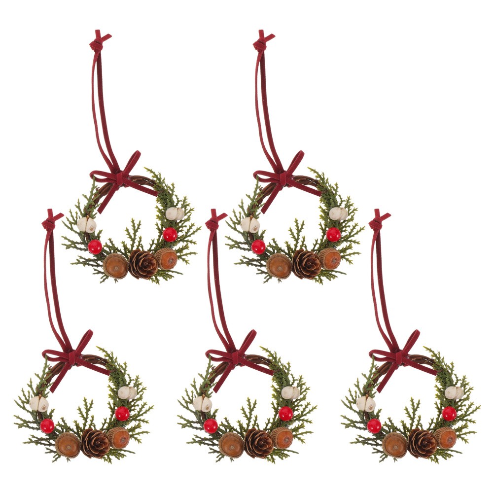 5 Pcs Farmhouse Front Door Decoration Christmas Mini Cabinet Wreaths