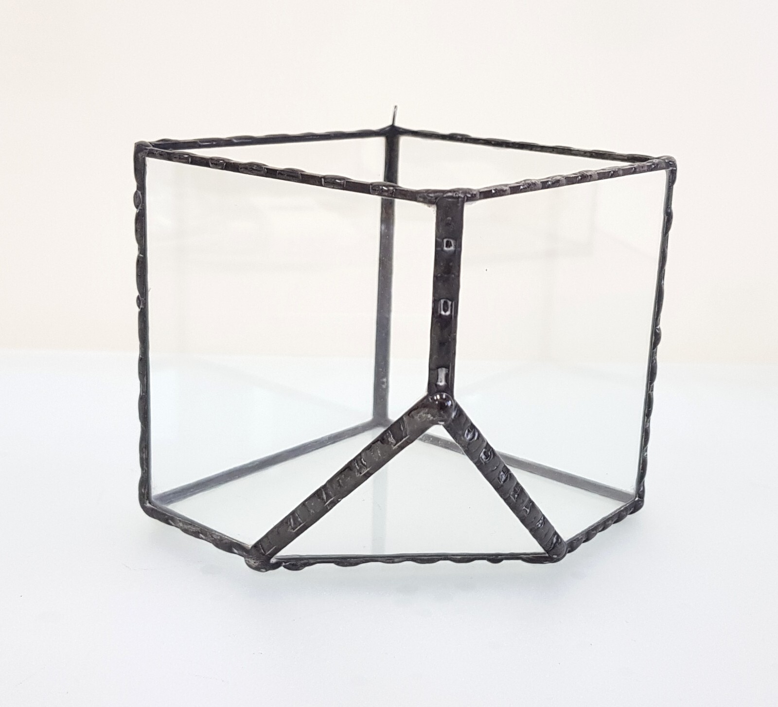 Stained Glass Terrarium Geometric Transparent 3 mm Hand Made Planter For Indoor