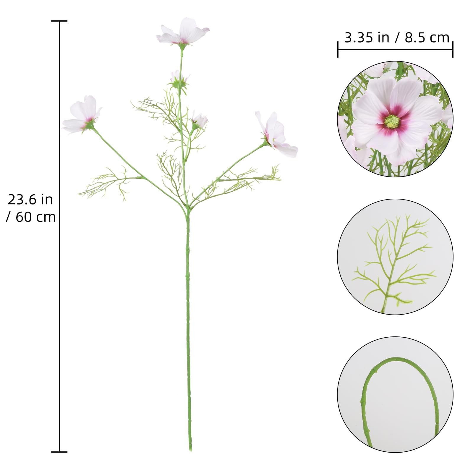 Light Pink Daisy Silk Flowers 8Pcs Artificial Wildflowers 40 Heads Fake Cosmo…
