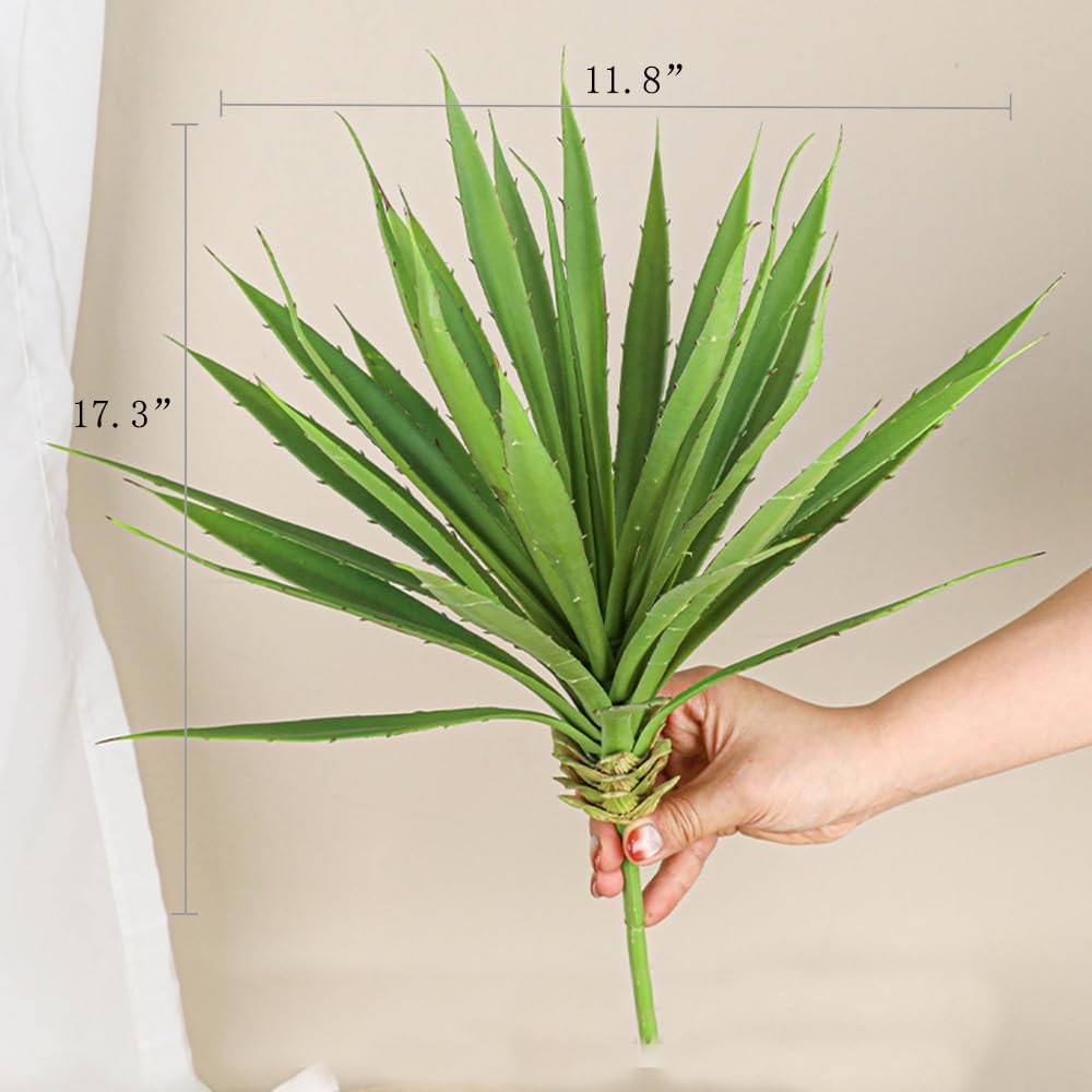 Artificial Spiked Agave Plant, Large Faux Agave Plants Indoor Outdoor UV Resi…