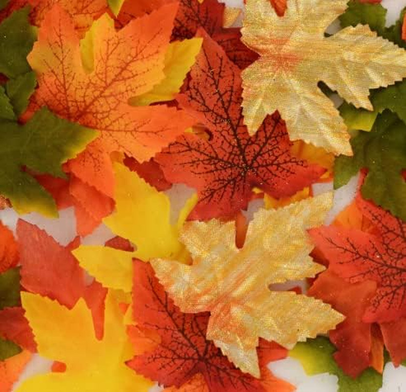Leaves Orange Color Variety Decorative Scatter for Centerpieces, Autumn Decor, a