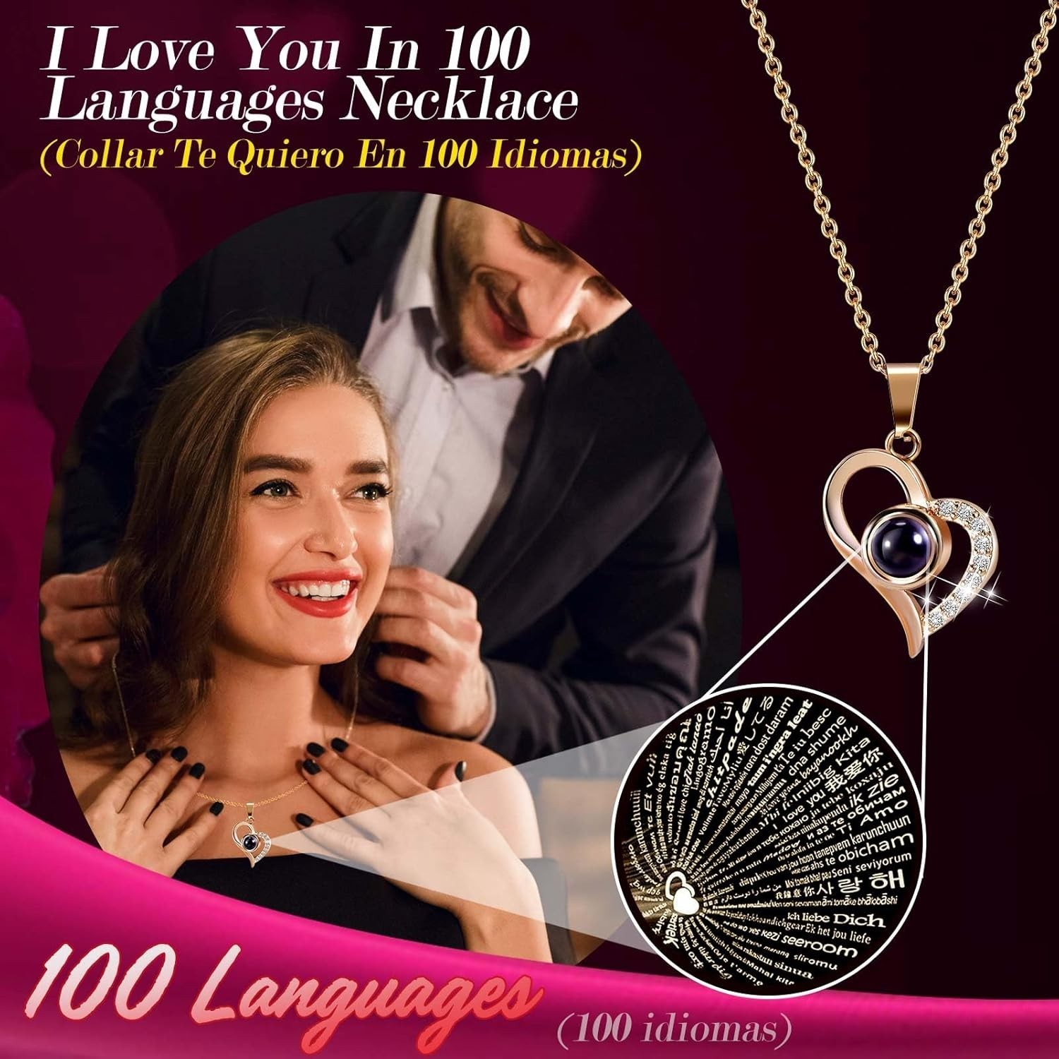 Luxurious Rainbow Rose and Gold Necklace Gift for Special Women – Ready to Gift