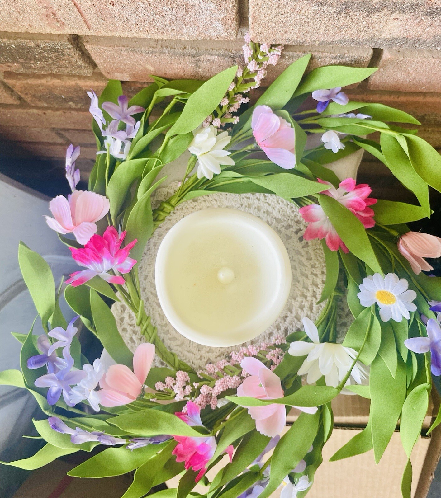 Spring Festival Flower & Herb Small Wreath Floral Greenery Ring