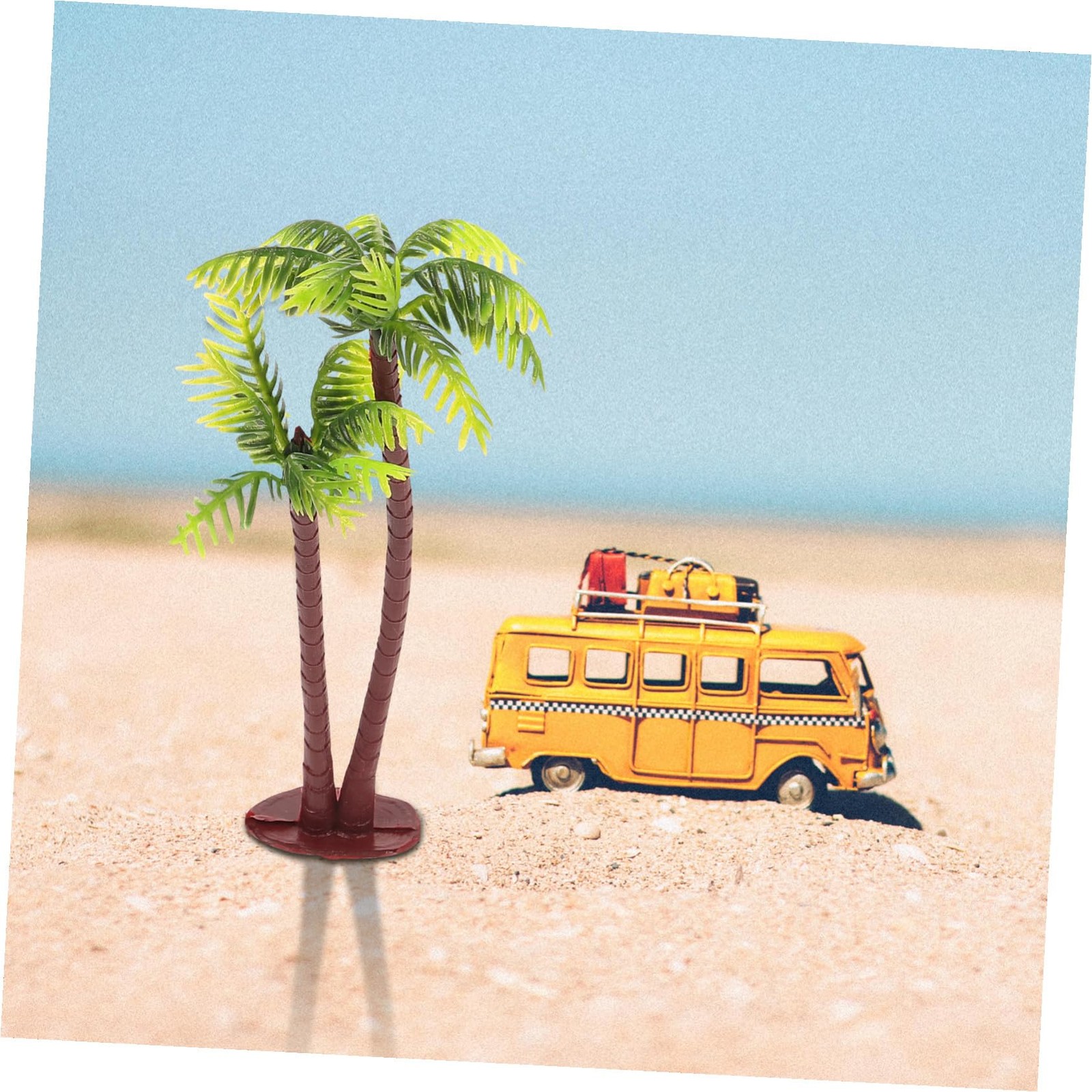 5PCS Mini Simulated Coconut Palm Tree Decoration, 5.12 Inch Artificial Miniat…
