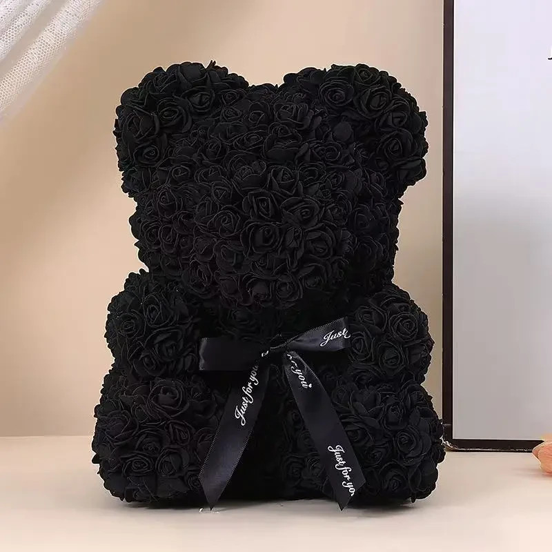1pc 10inch Artificial Flower Floral Rose Teddy Bear Romantic Valentines Day Gift