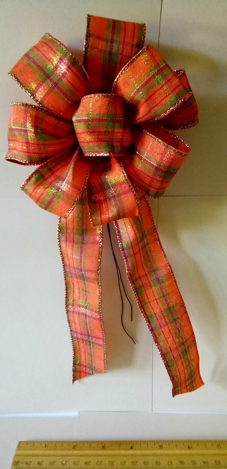 Fall Bow approx. 5-1/2 in wide decoration mailbox sm. wreath lamp post handmade