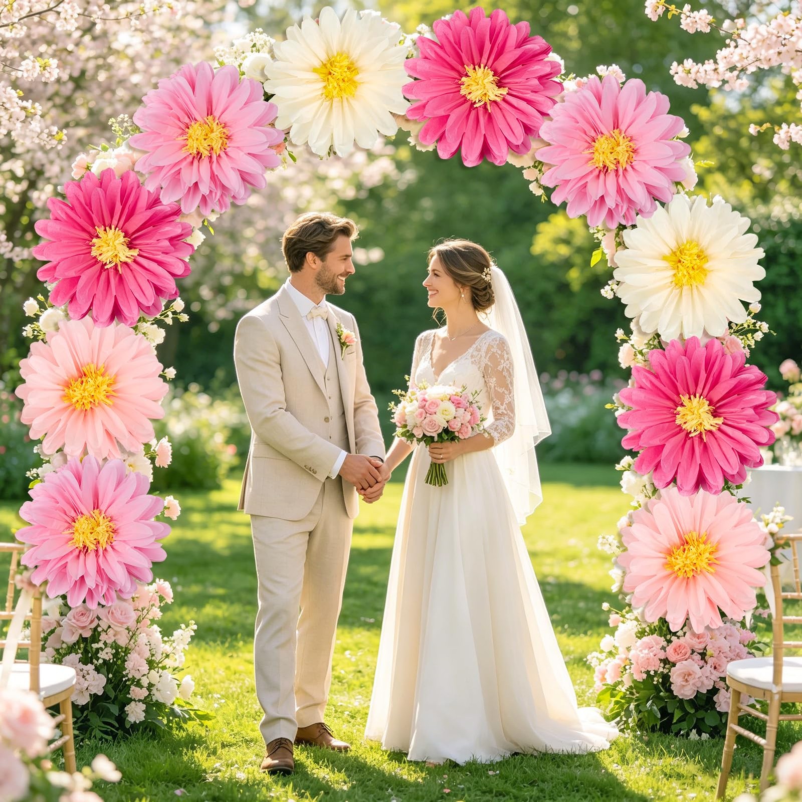 Pink Flowers 6 Pcs, 10 Pcs 20 Inch Large Flowers for Pink Party Decorations, …