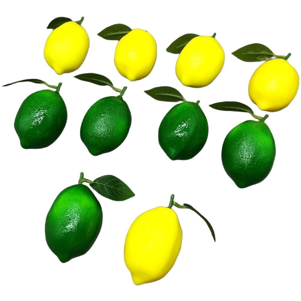 Foam Simulated Lemon Model With Leaves For Home Display And Photography