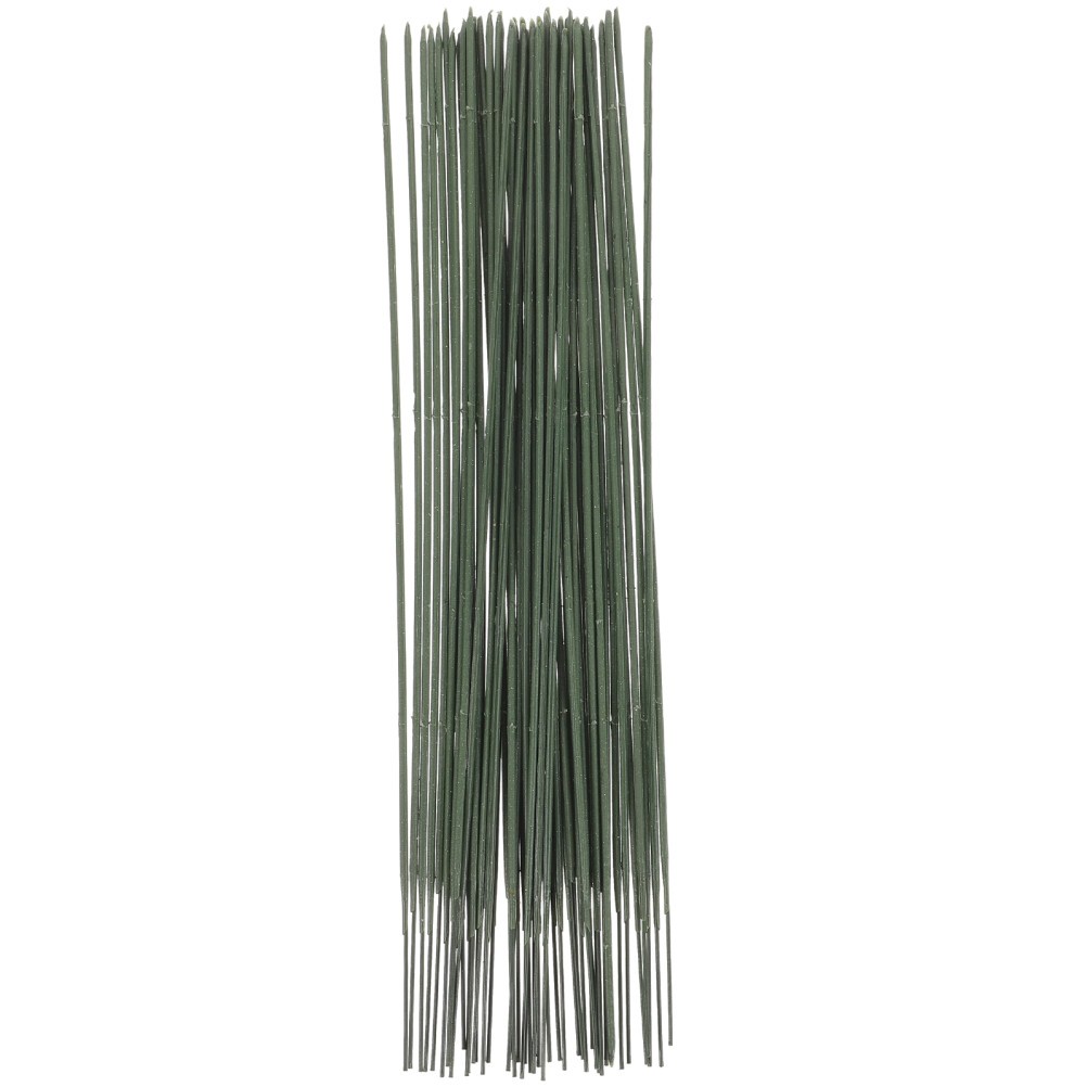 50Pcs Floral Stem Wire in Green Iron for Easy Cleaning Decorative Flower Making