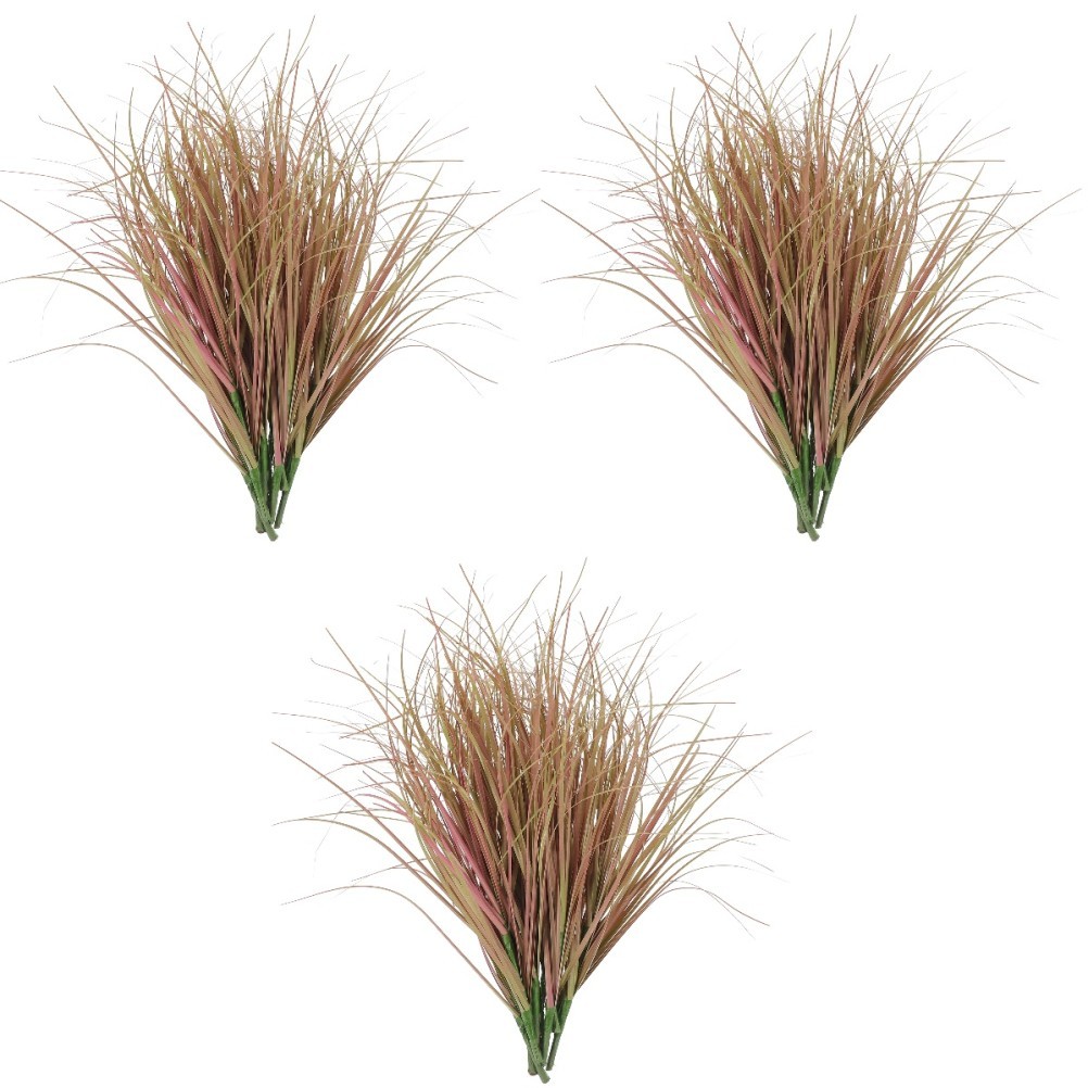3 PCS Fake Grass Plant Artificial for Outdoor Green Plants Model