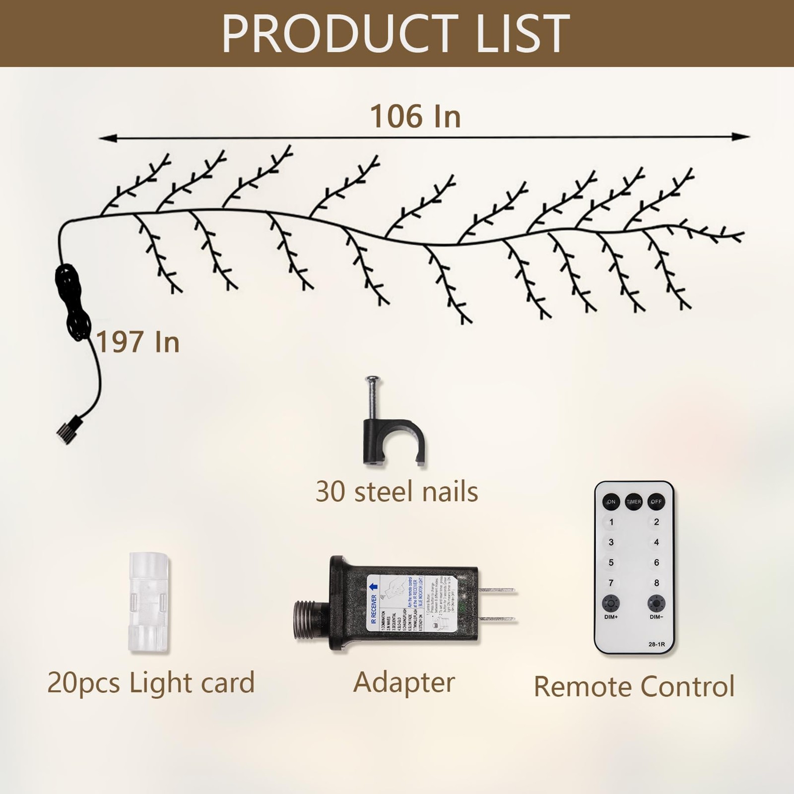 160 LED Plug In Vines Lights Room Decor with Remote, 8 Modes and Timer, Indoo…