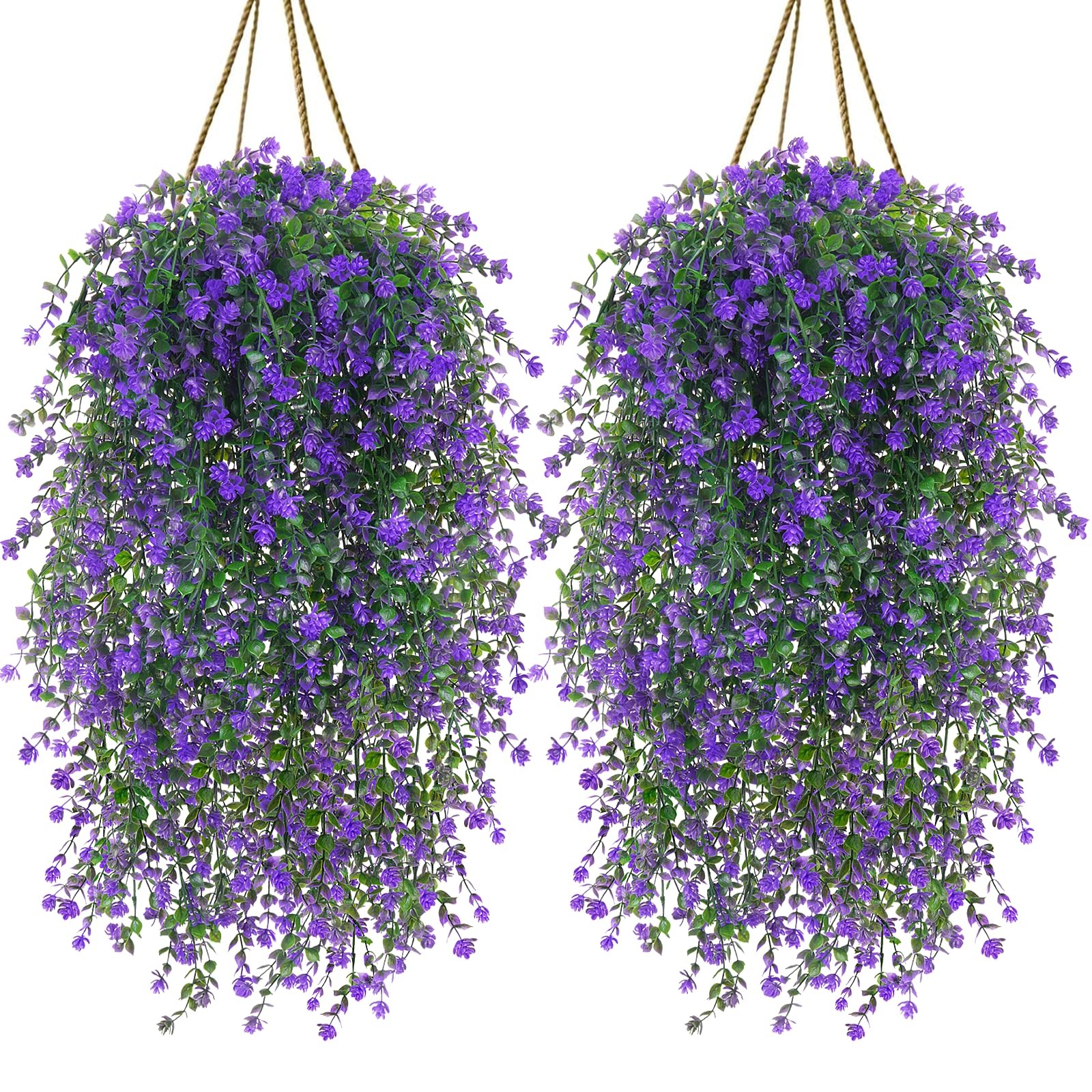 Artificial Hanging Flowers 30″ Long Faux Eucalyptus Vine 12 Pcs – UV Resistant