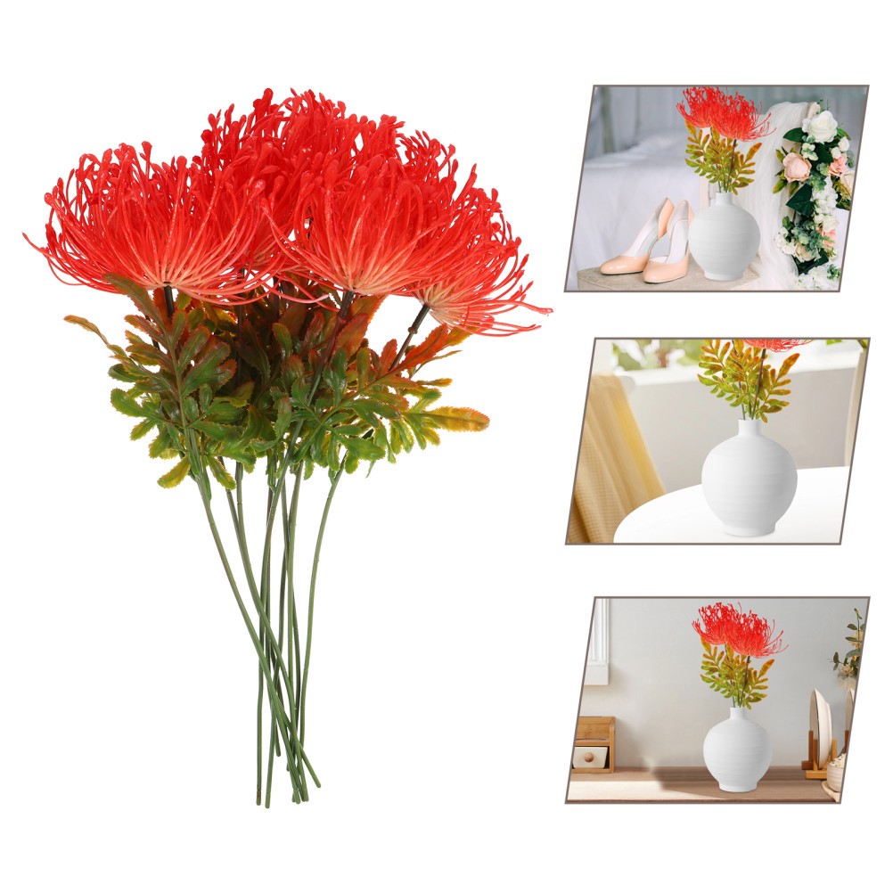 Red Reusable Plastic Lily Flower Picks for Home and Event Decoration