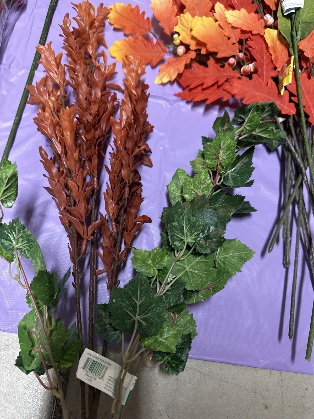 #A11 Lot 1 artificial flowers and leaves for decorations 3+ lbs