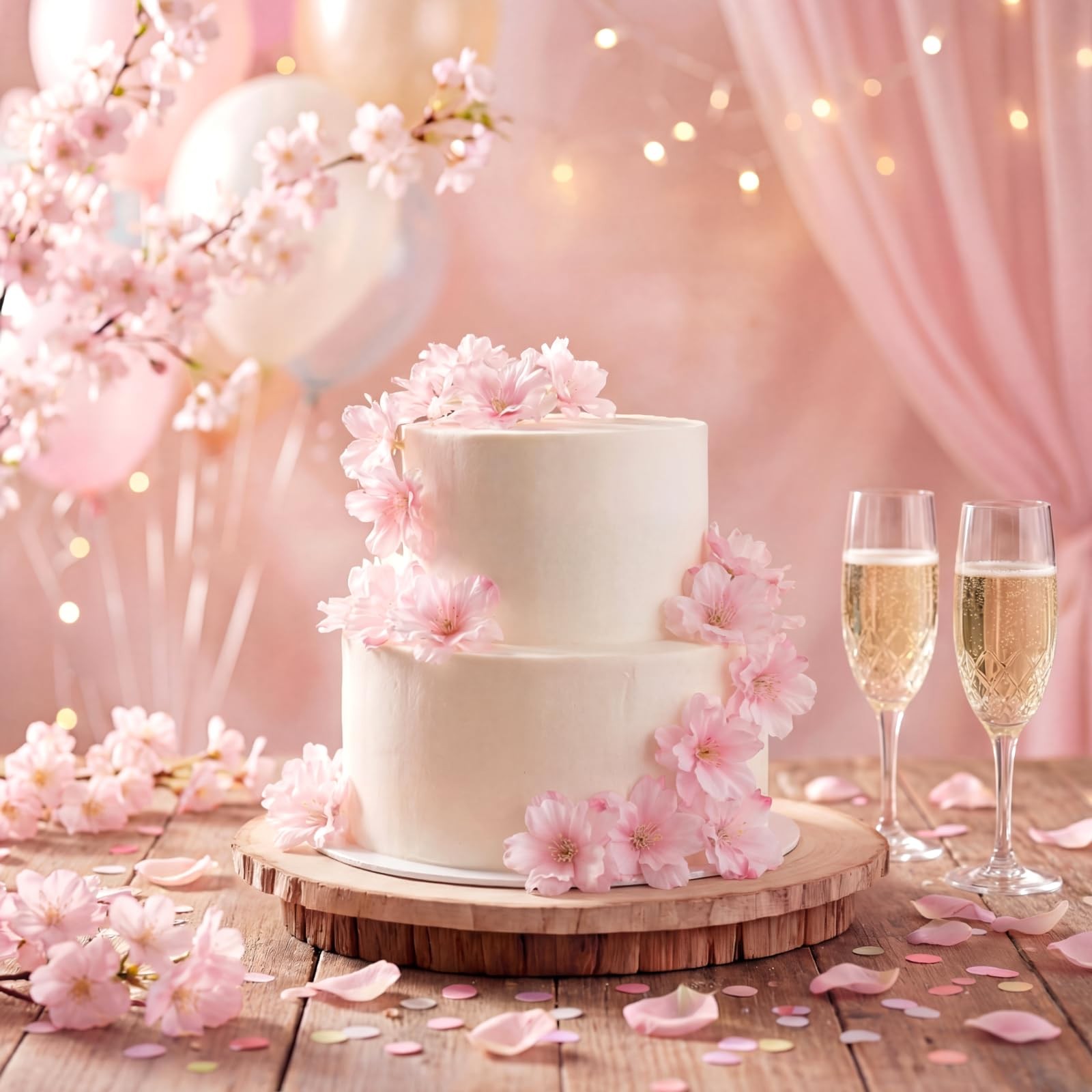 48 PCS Pink Fake Artificial Silk Flower Heads Bulk Wedding Cake Crafts Decor