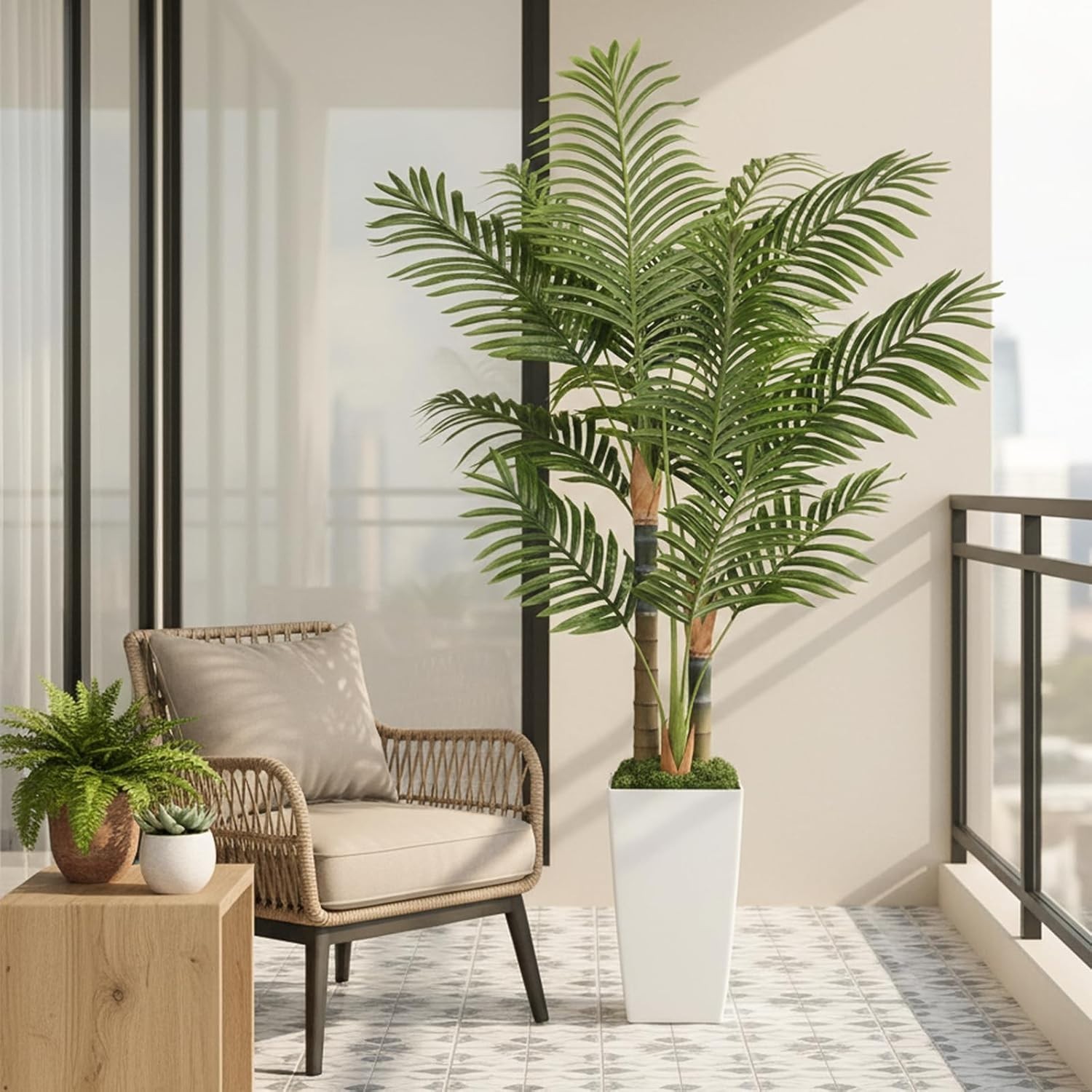 Durable 5ft Artificial Palm Tree – All-Season Indoor Plant with Pot Included