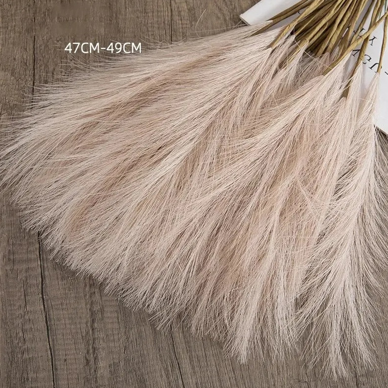 10pcs Artificial Reed Bouquet 49cm Bohemian Faux Wind Flowers Decor – NEW