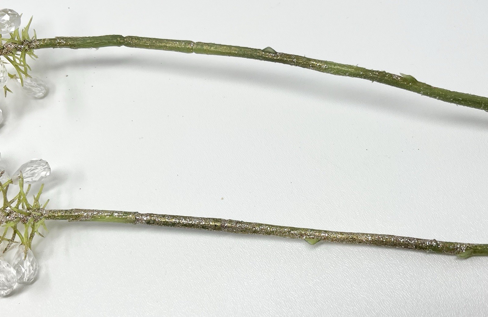 Lot 2 Foxtail Lily Flower Stems Approx. 25” Long Acrylic/Plastic Buds Glitter