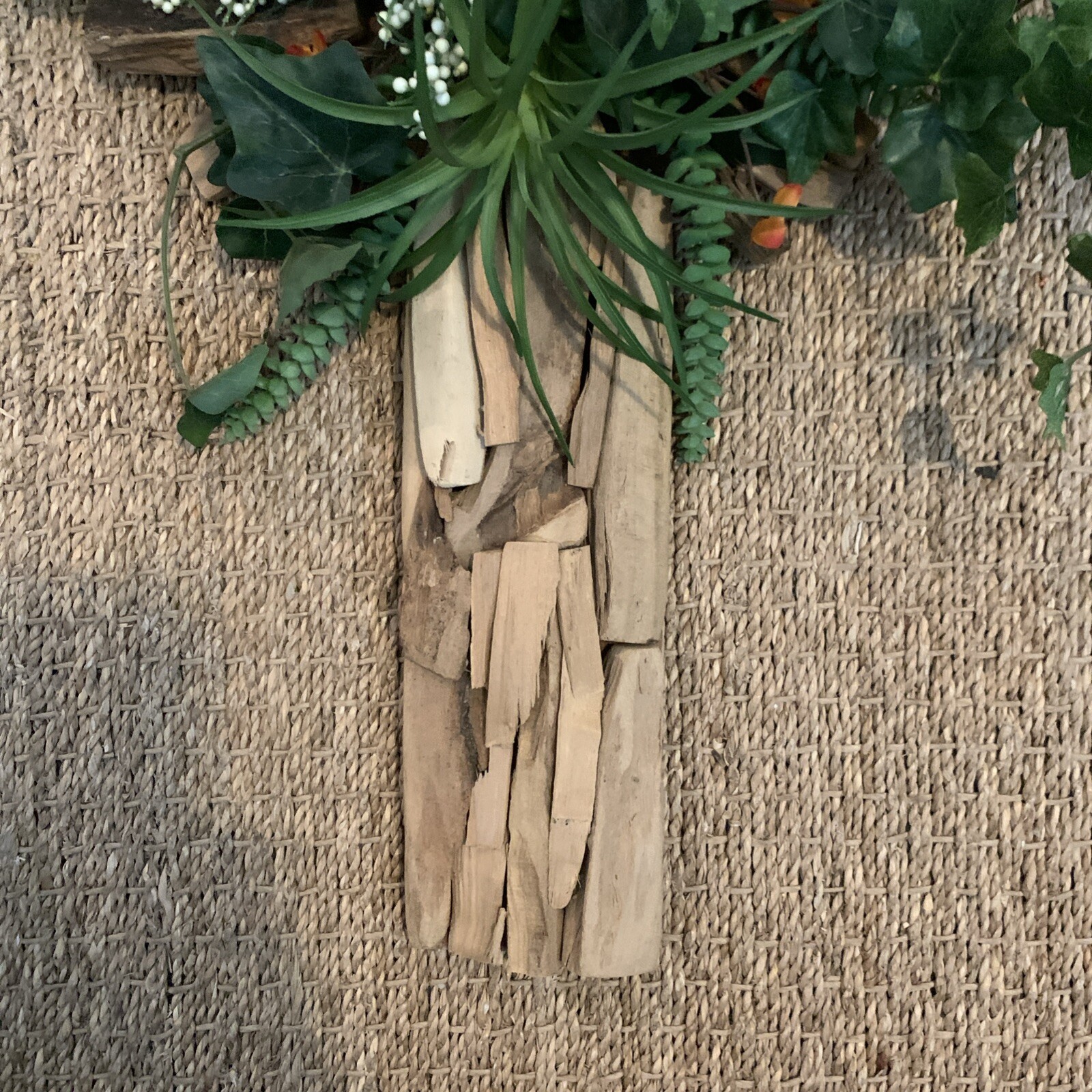Handcrafted By Arsdale Cut And Created Branch Wood Cross Faux Floral Wall Decor
