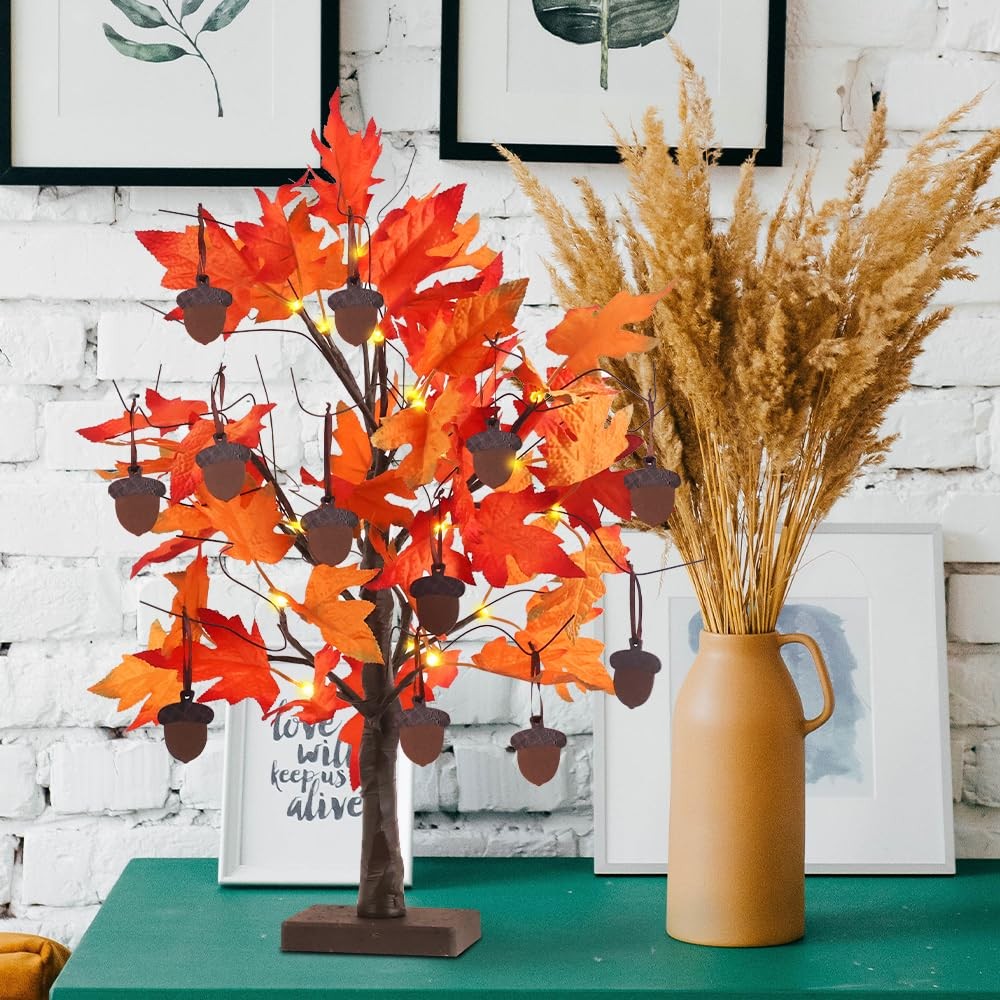 Fall Decorations for Home, Thanksgiving Decorations, 24”/2FT Lighted Fall Map…