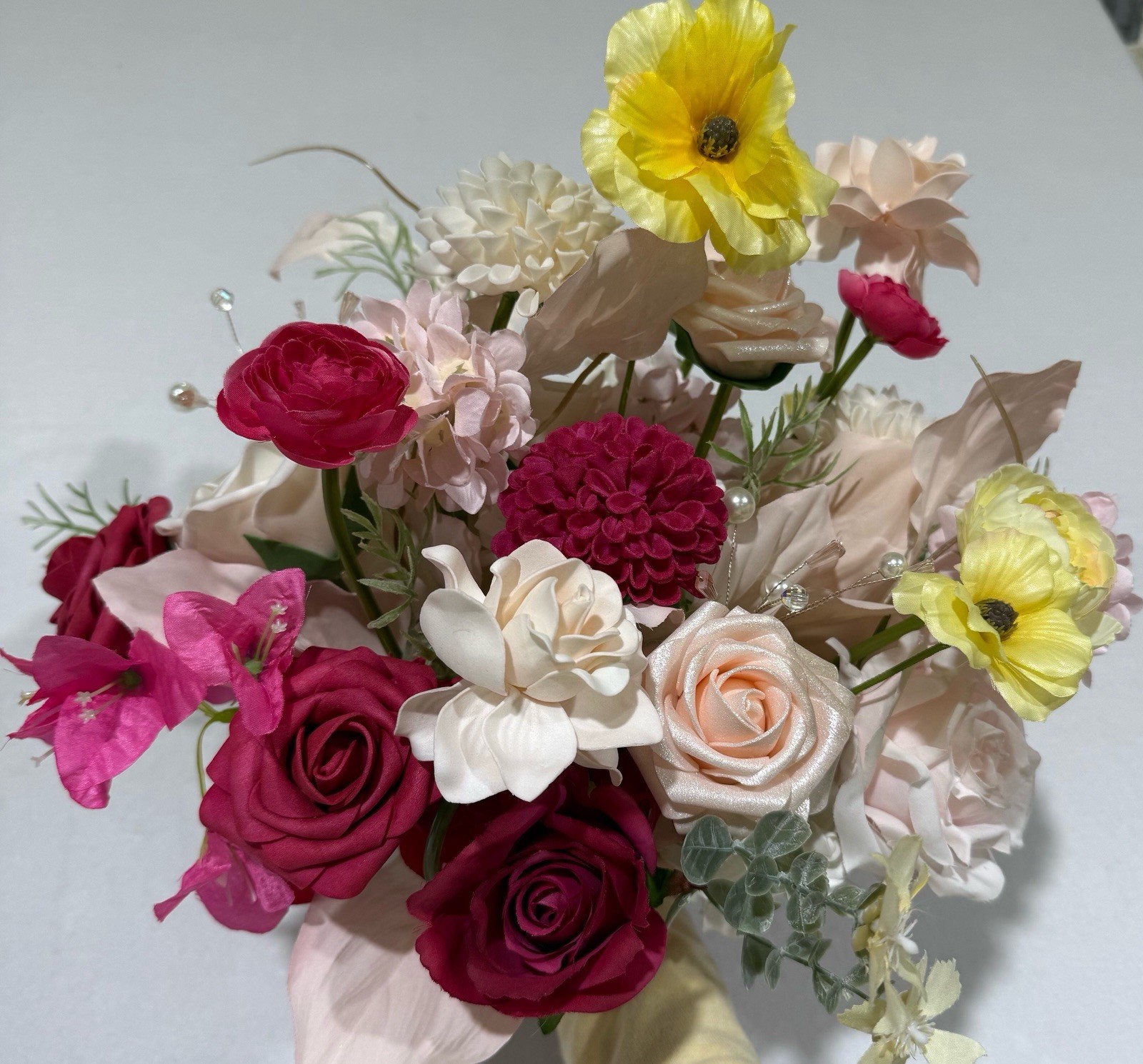 Elegant Silk Artificial Spring Flowers Wedding Bouquet Bridal Bridesmaid