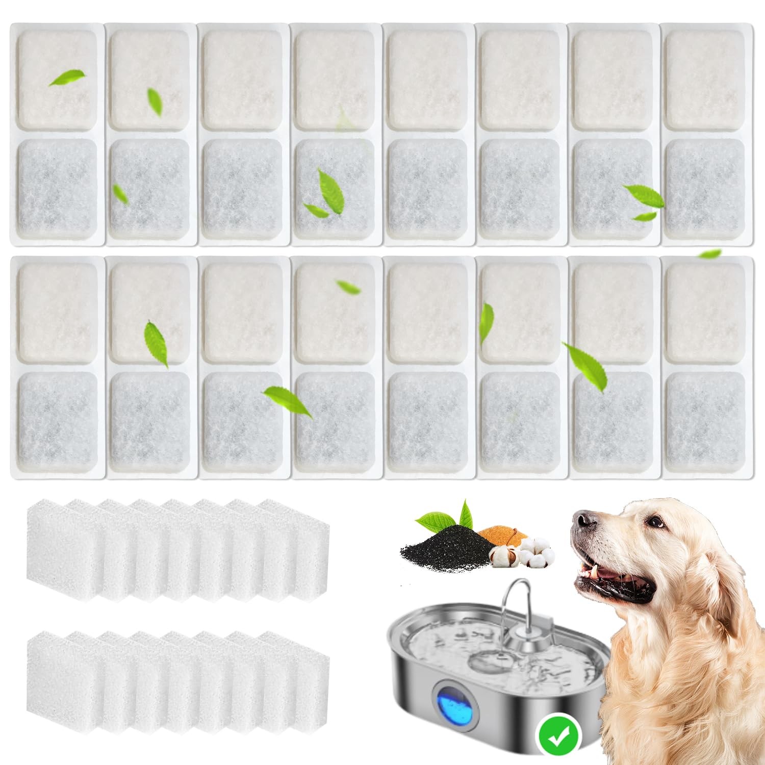 16+16 Pack Replacement Filters Compatible with 3.4Gal Standard Size, White