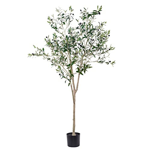 Artificial Olive Tree, 6FT Tall Faux Silk Plant Artificial Tree in Potted