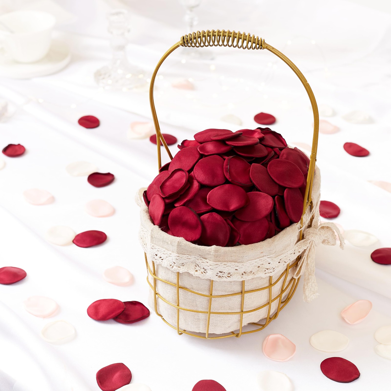 400PCS Wine Red Rose Petals Fake Slik Flower Petals for Wedding Artificial Fl…
